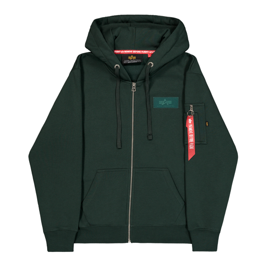 Back Print Zip Hoodie - dark petrol