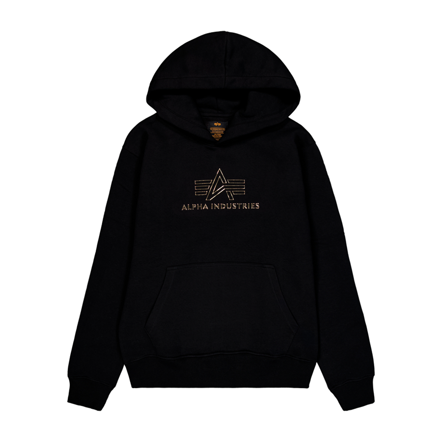 Basic Big Logo TPU Hoodie - black/shiny gold