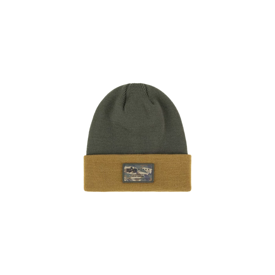 Crew C Label Beanie - dark olive