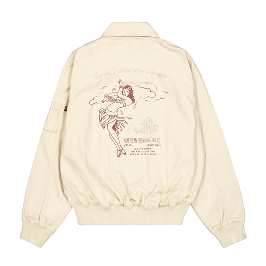 CWU-45 Canvas Honolulu Bomber Jacket - vintage white