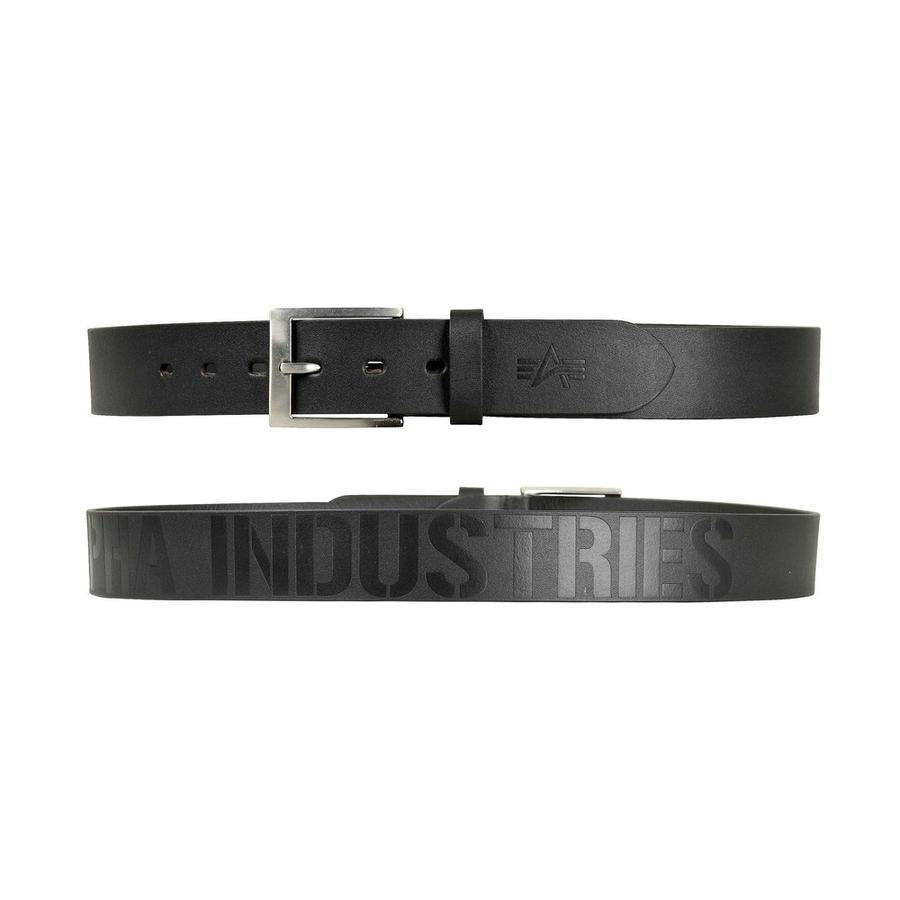 Embossed Alpha Belt - black