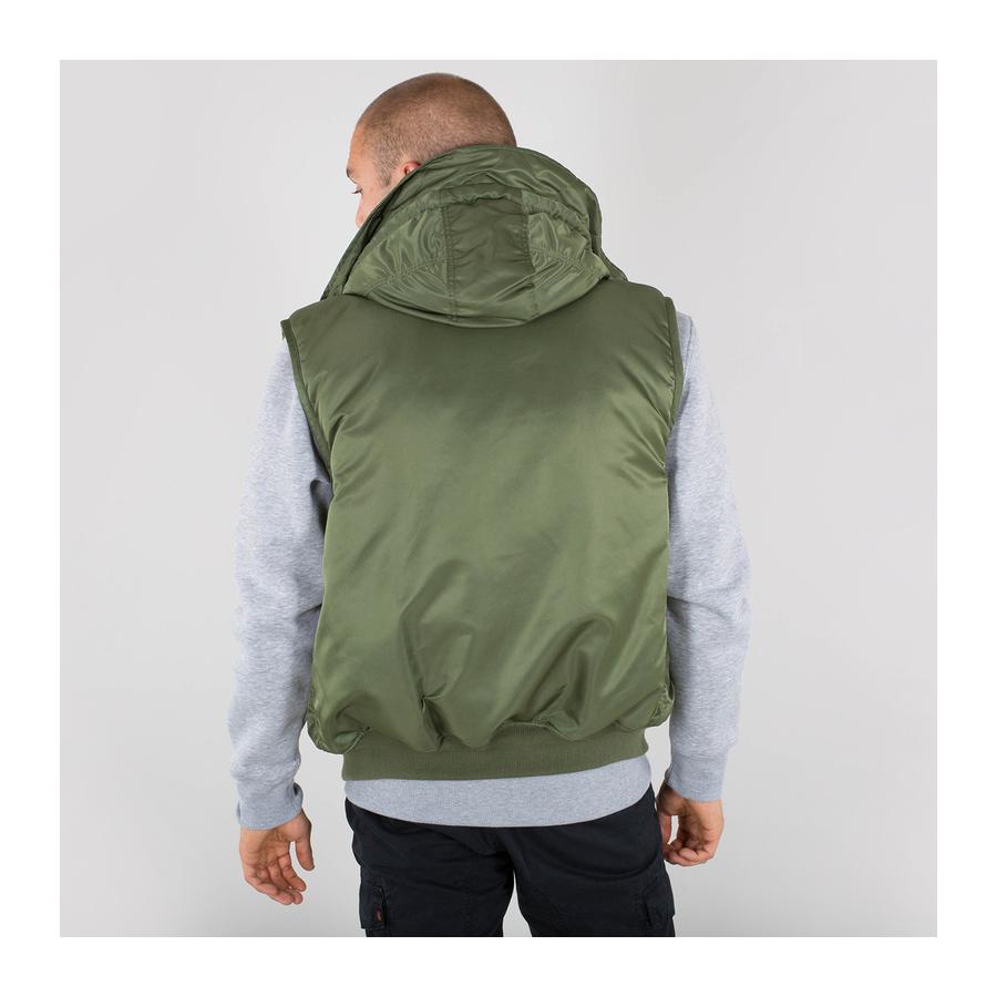 Hooded MA-1 Vest - sage green
