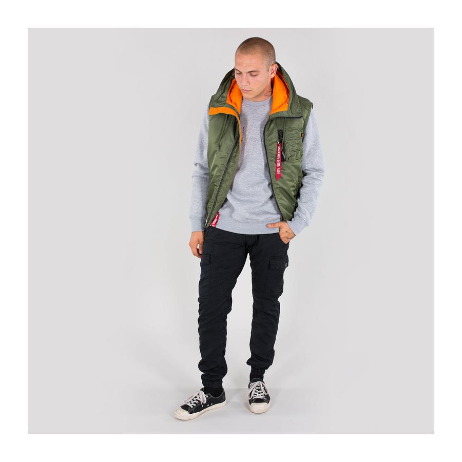 Hooded MA-1 Vest - sage green