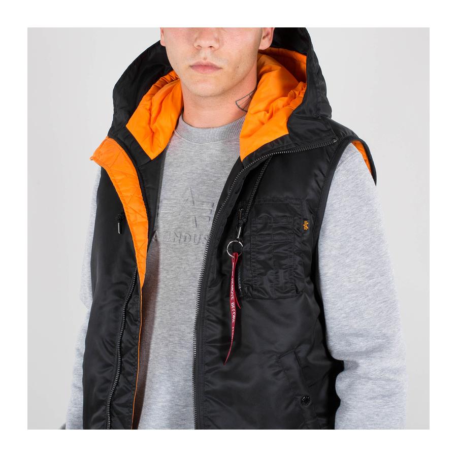 Hooded MA-1 Vest - black