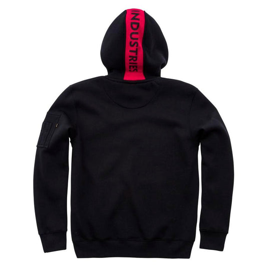 Red Stripe Hoody - black