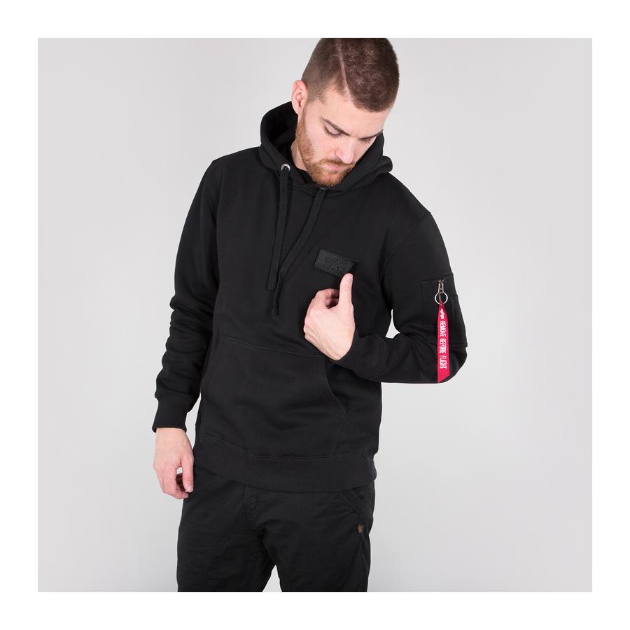 Red Stripe Hoody - black