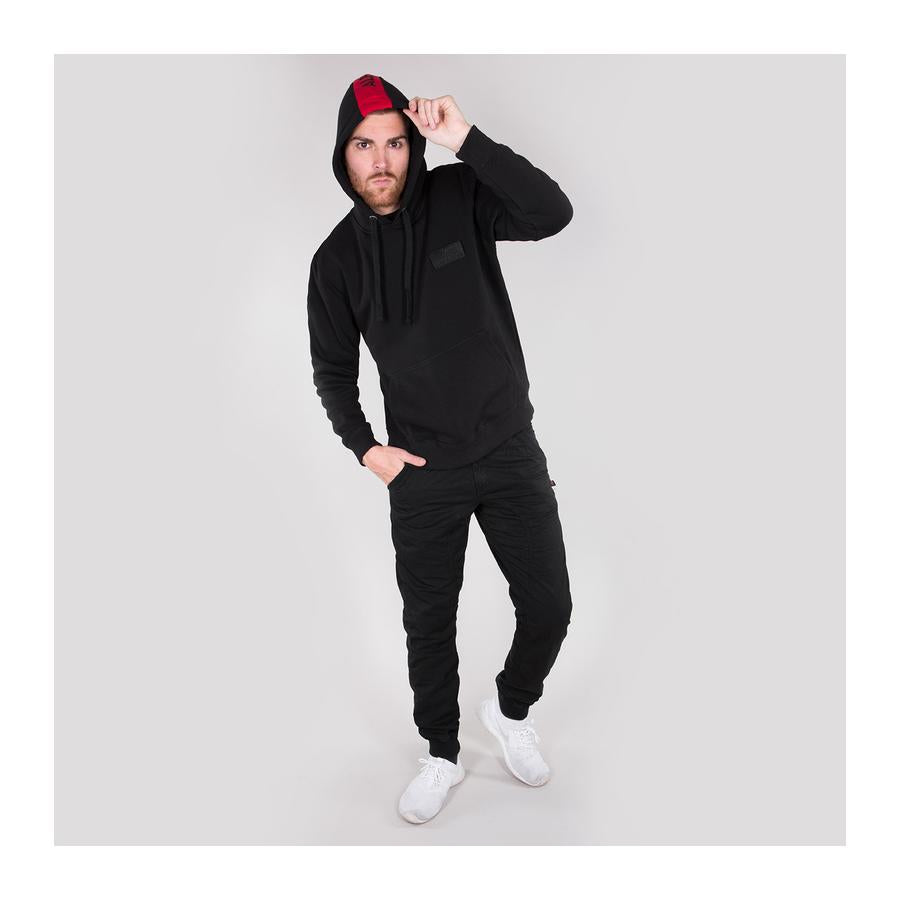 Red Stripe Hoody - black