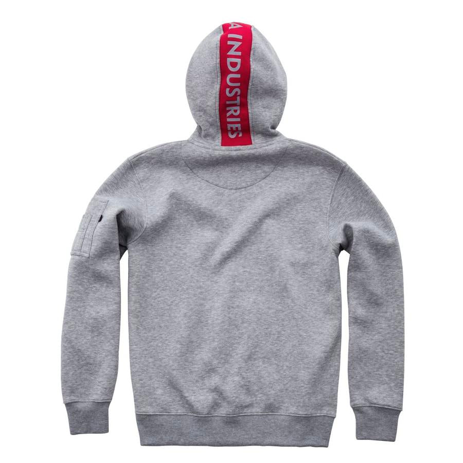 Red Stripe Hoody - greyheather