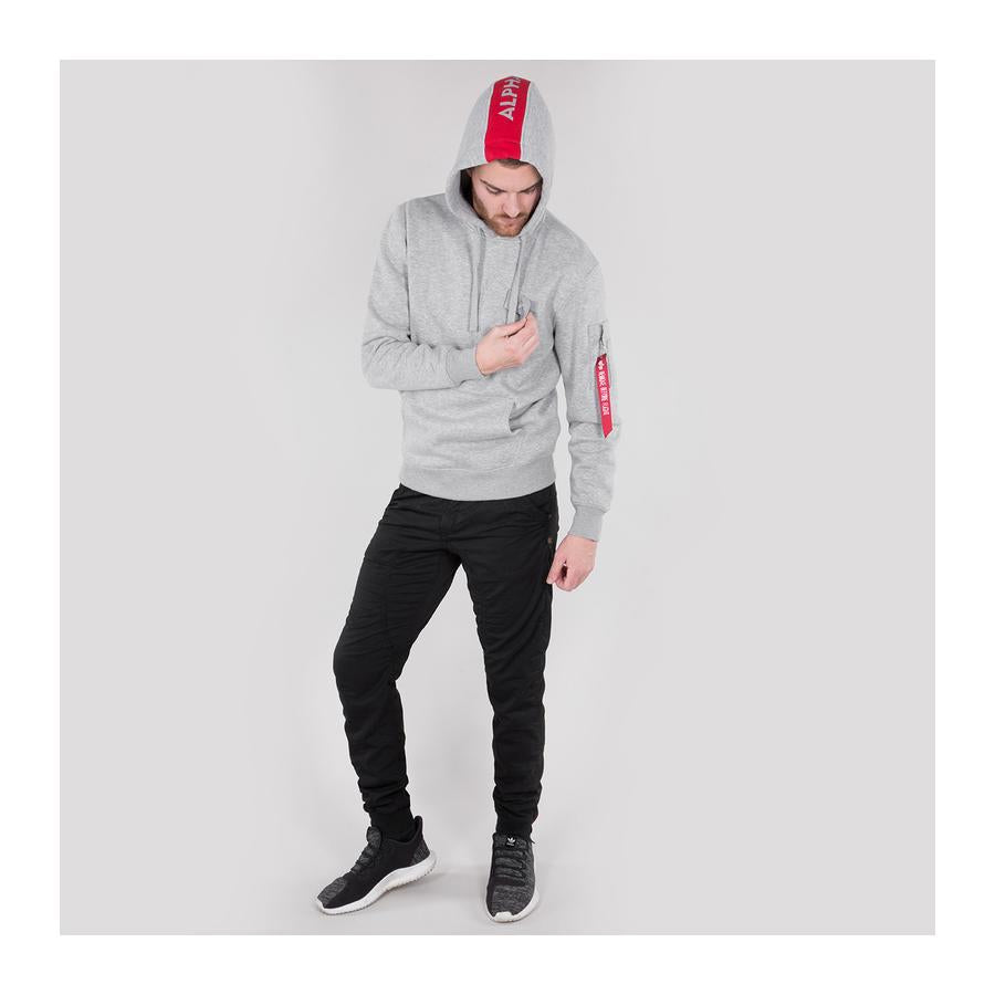Red Stripe Hoody - greyheather