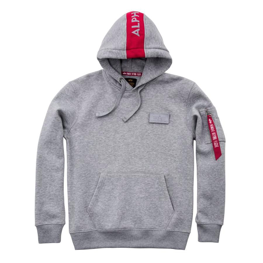 Red Stripe Hoody - greyheather