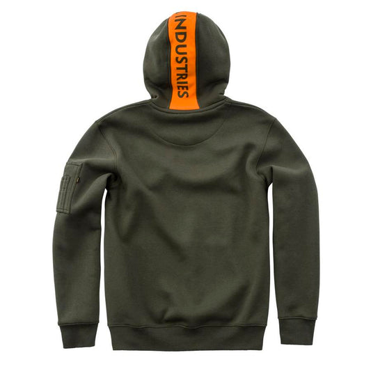 Red Stripe Hoody - dark green