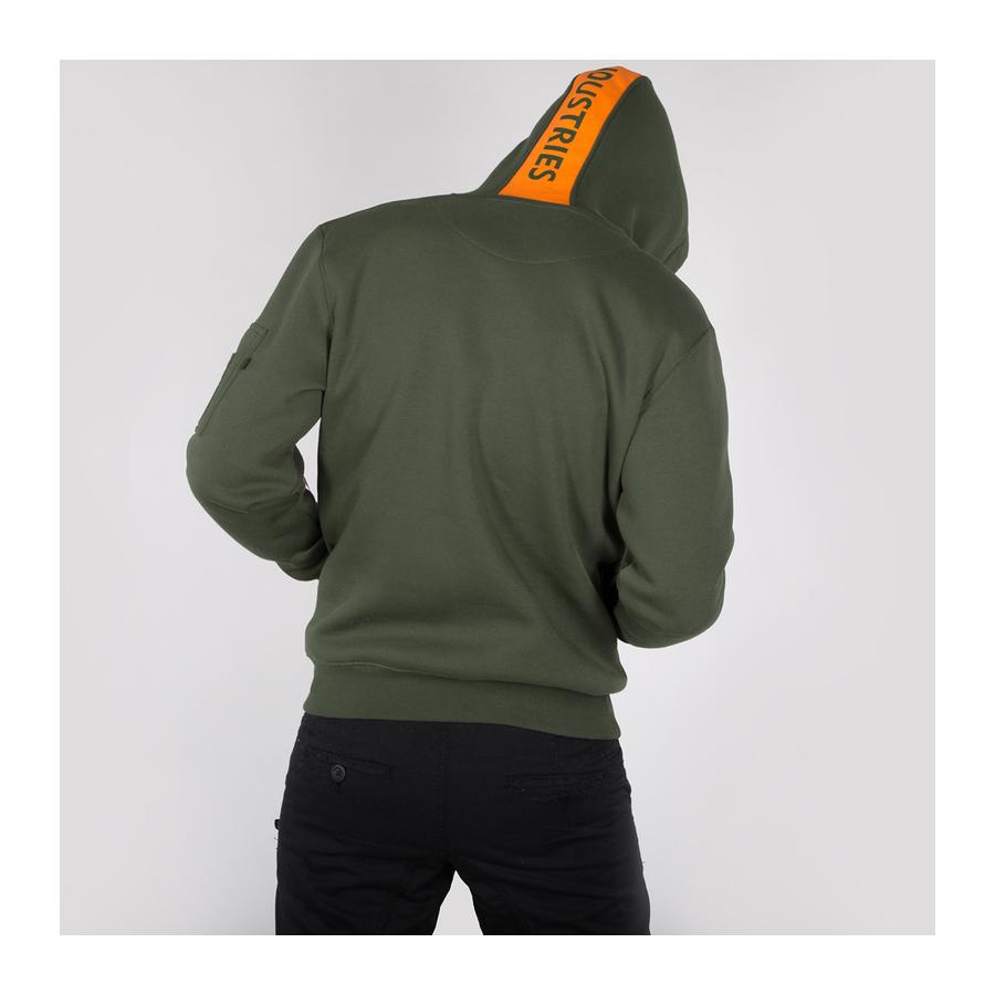 Red Stripe Hoody - dark green
