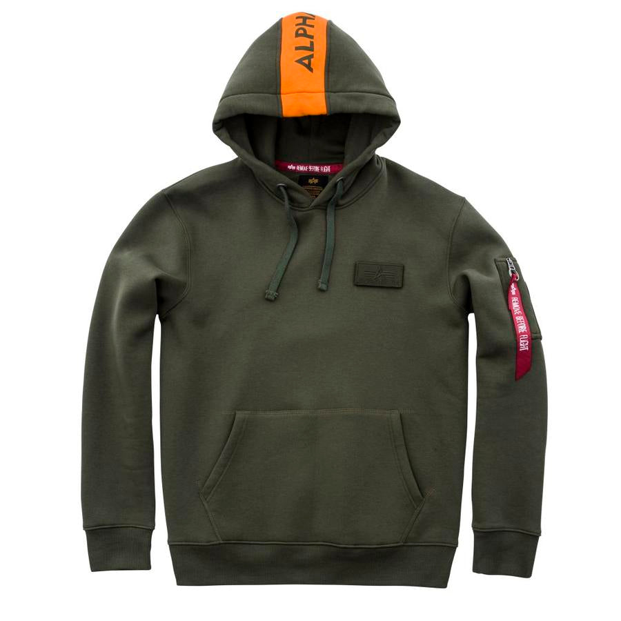 Red Stripe Hoody - dark green