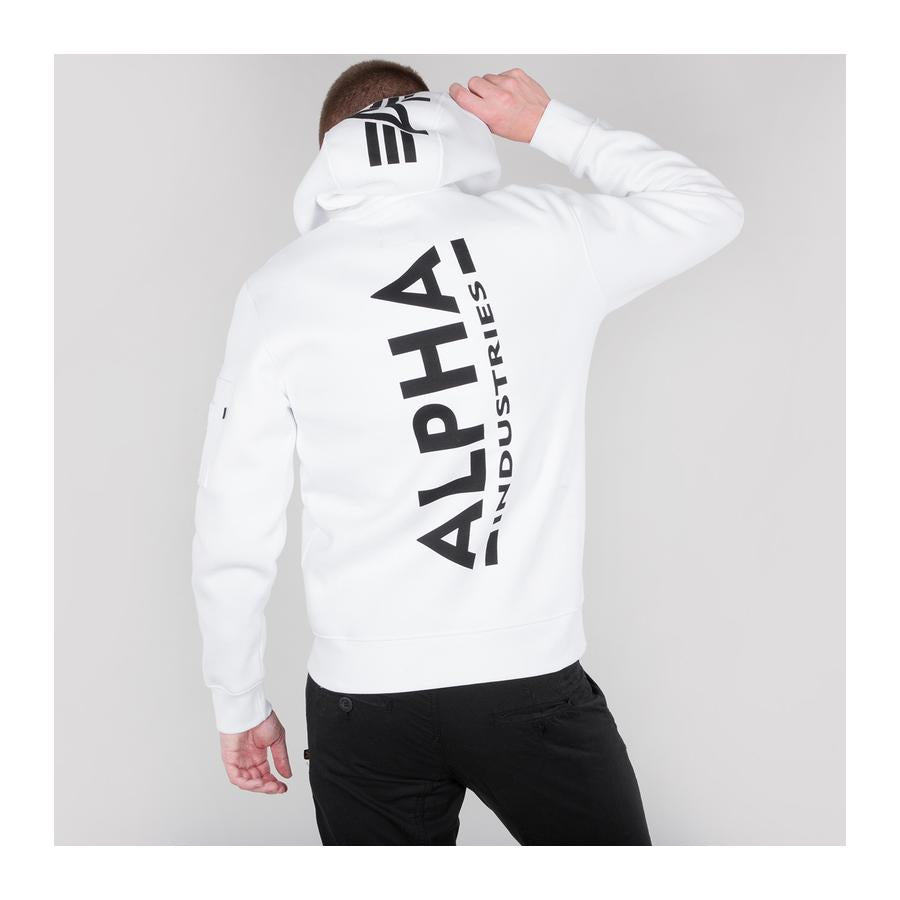 Back Print Hoody - white