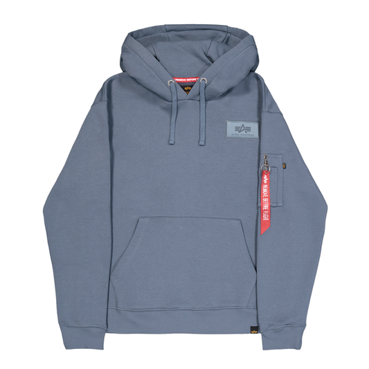 Back Print Hoodie - denim blue