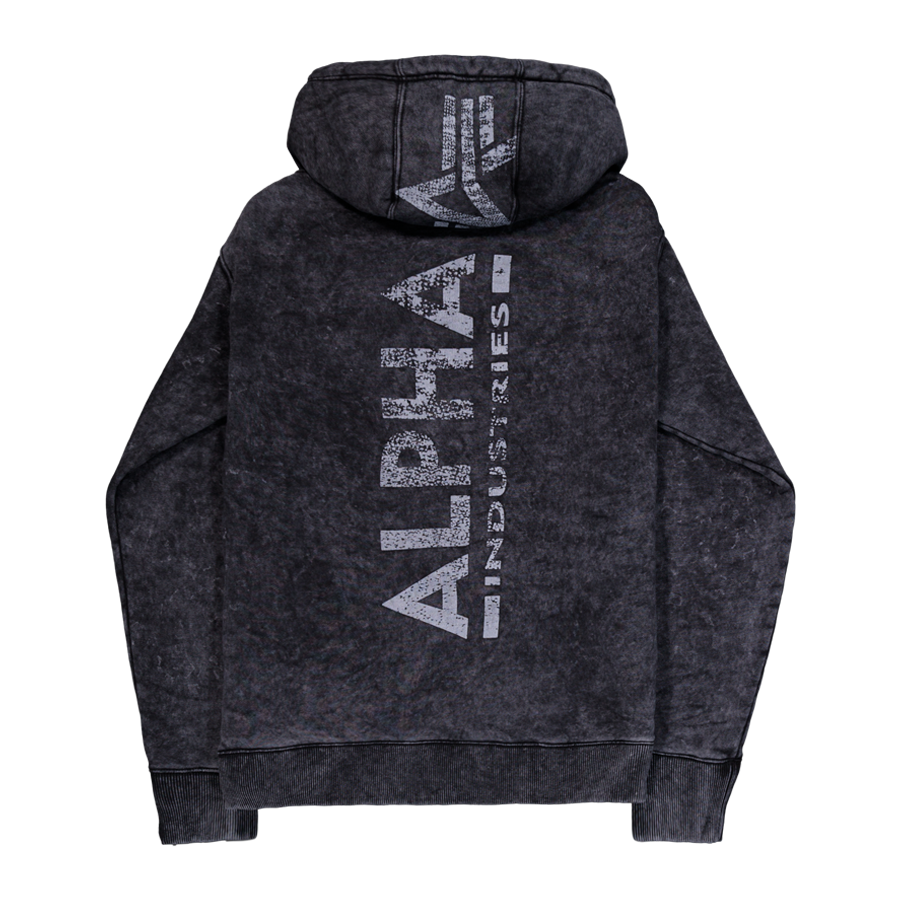 Backprint Vintage Hoodie - black