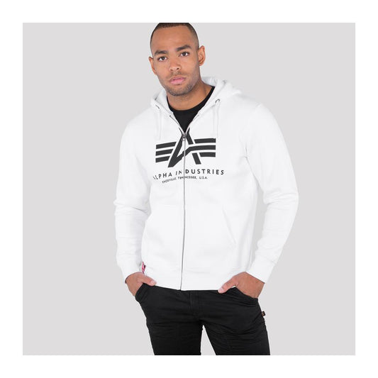 Basic Zip Hoody - white