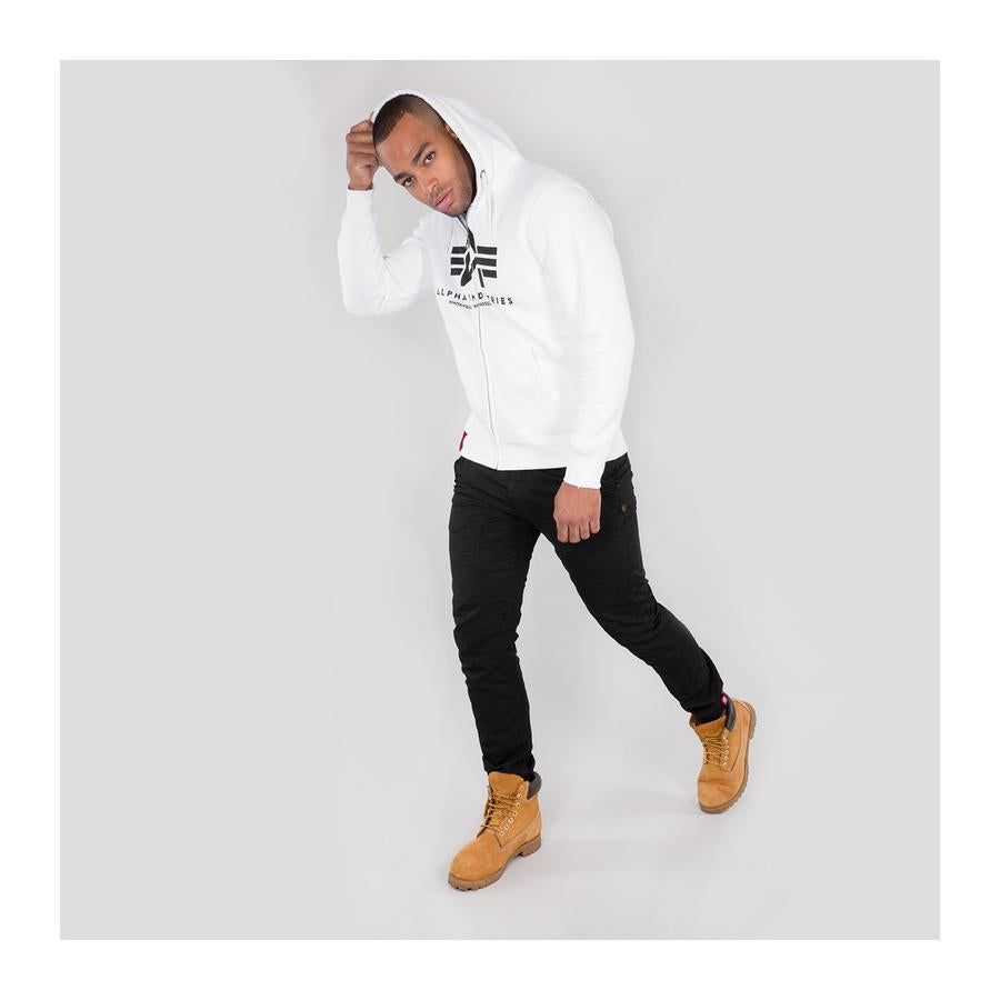 Basic Zip Hoody - white