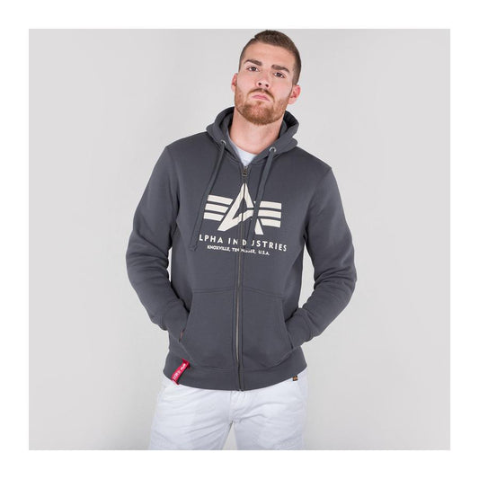 Basic Zip Hoody - greyblack