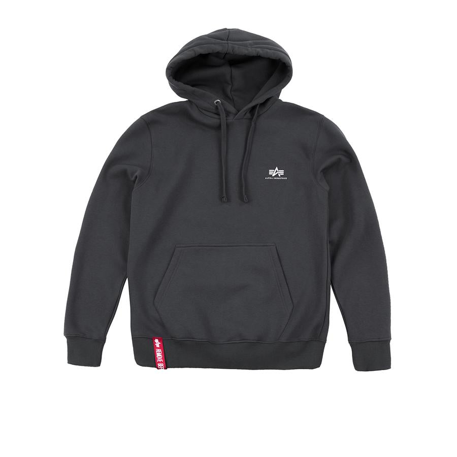 Basic Hoody Small Logo - greyblack