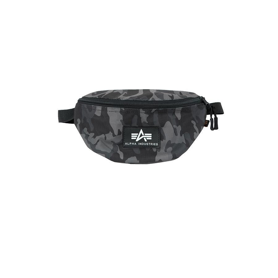 Rubber Print Waist Bag - black camo