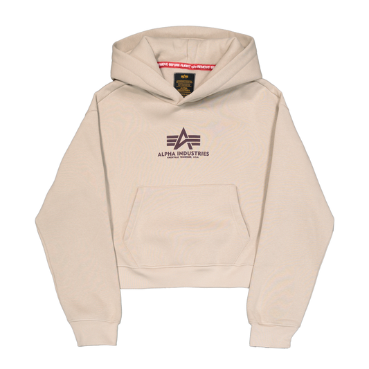 Basic Big Logo Puff Print Hoodie Women - organic beige