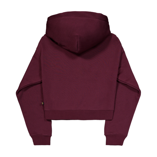 Basic Small Logo Hoodie Women - dark cherry