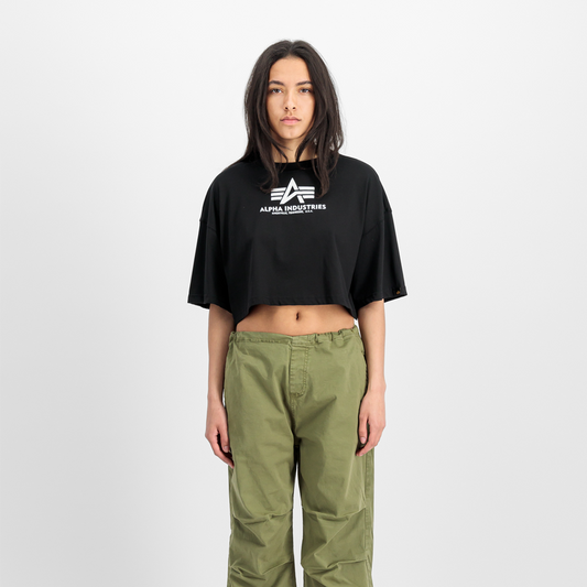 Basic Big Logo Cropped PP T-Shirt Women - black