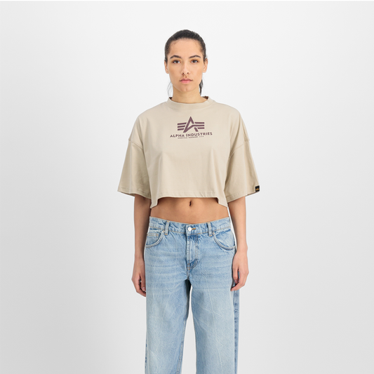 Basic Big Logo Cropped PP T-Shirt Women - organic beige