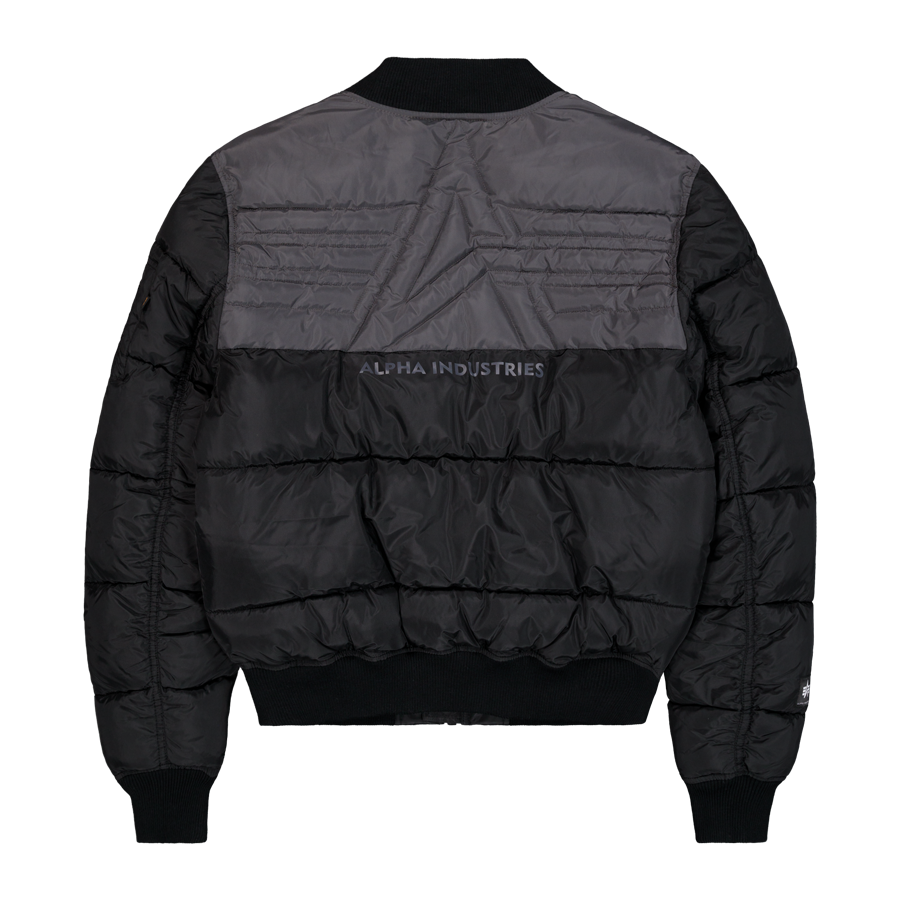 MA-1 Logo Puffer Winter Jacket - black