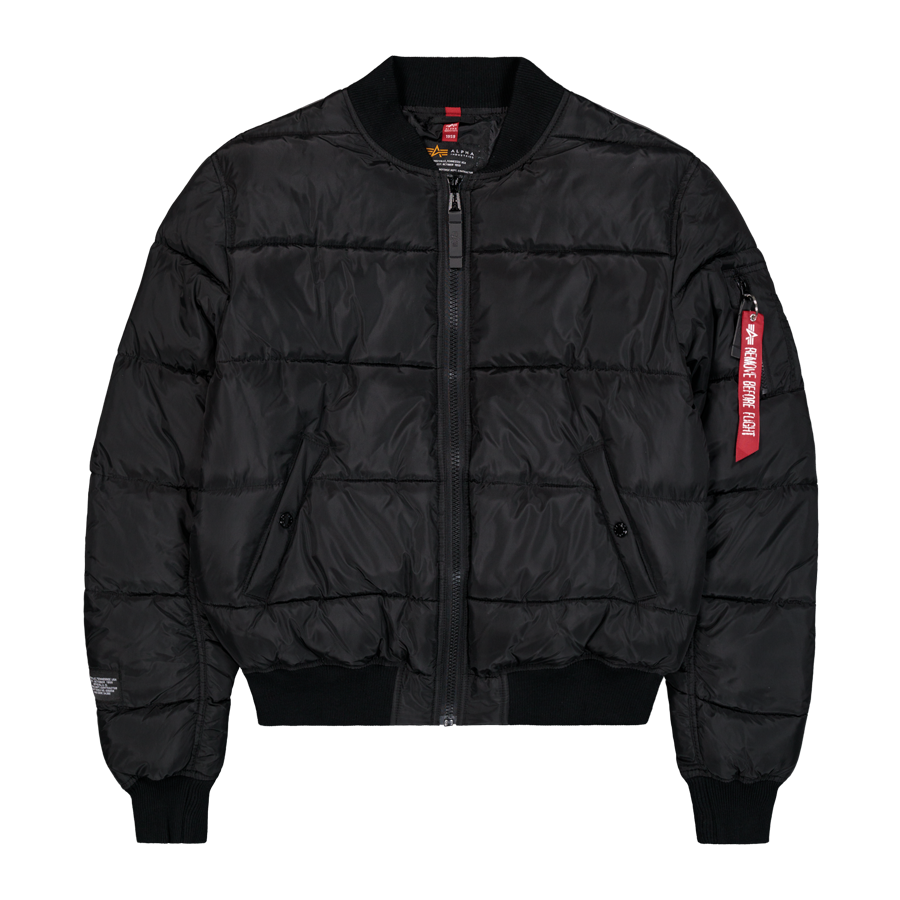 MA-1 Logo Puffer Winter Jacket - black
