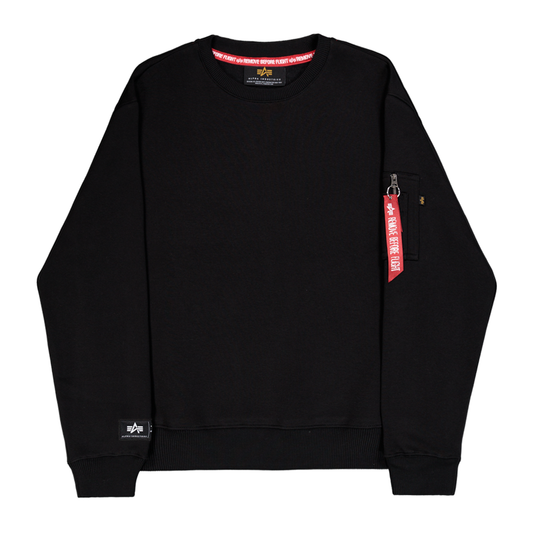 Label Sweashirt Backprint - black