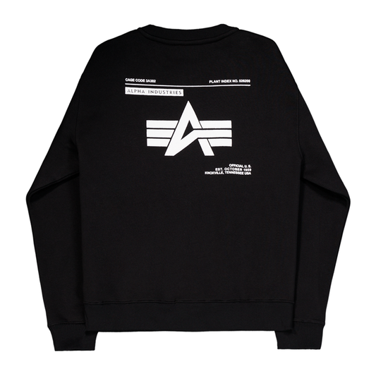 Label Sweashirt Backprint - black