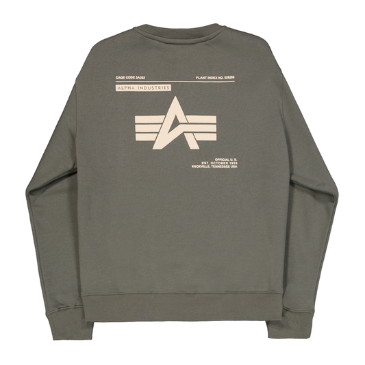 Label Sweashirt Backprint - dark olive