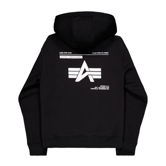 Label Backprint Hoodie - black