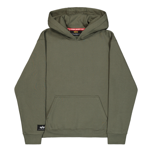 Label Backprint Hoodie - dark olive