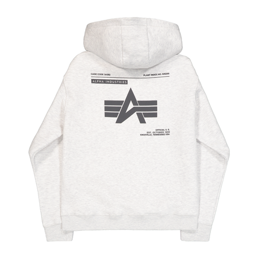 Label Backprint Hoodie - pastel grey melange