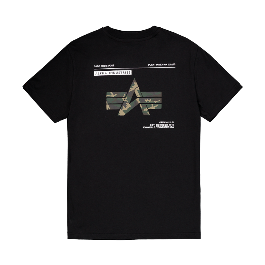 Camo Label Backprint T-Shirt - black