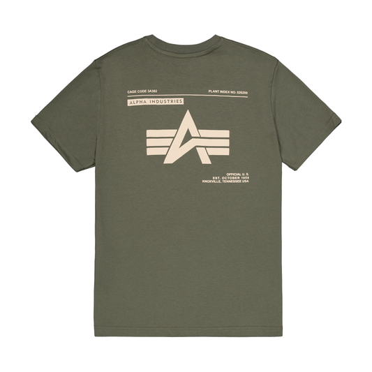 Label Backprint T-Shirt - dark olive