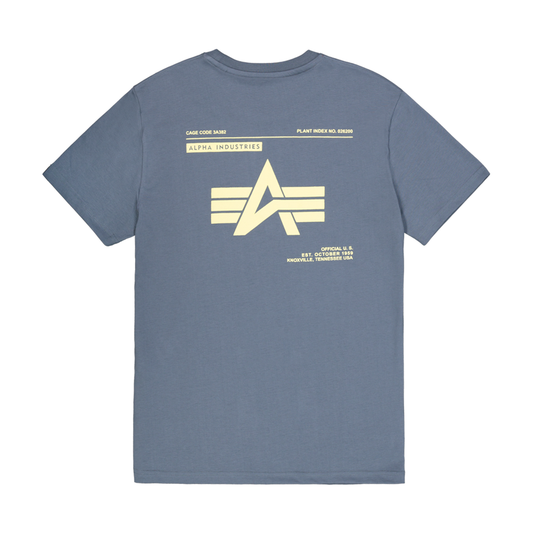 Label Backprint T-Shirt - denim blue