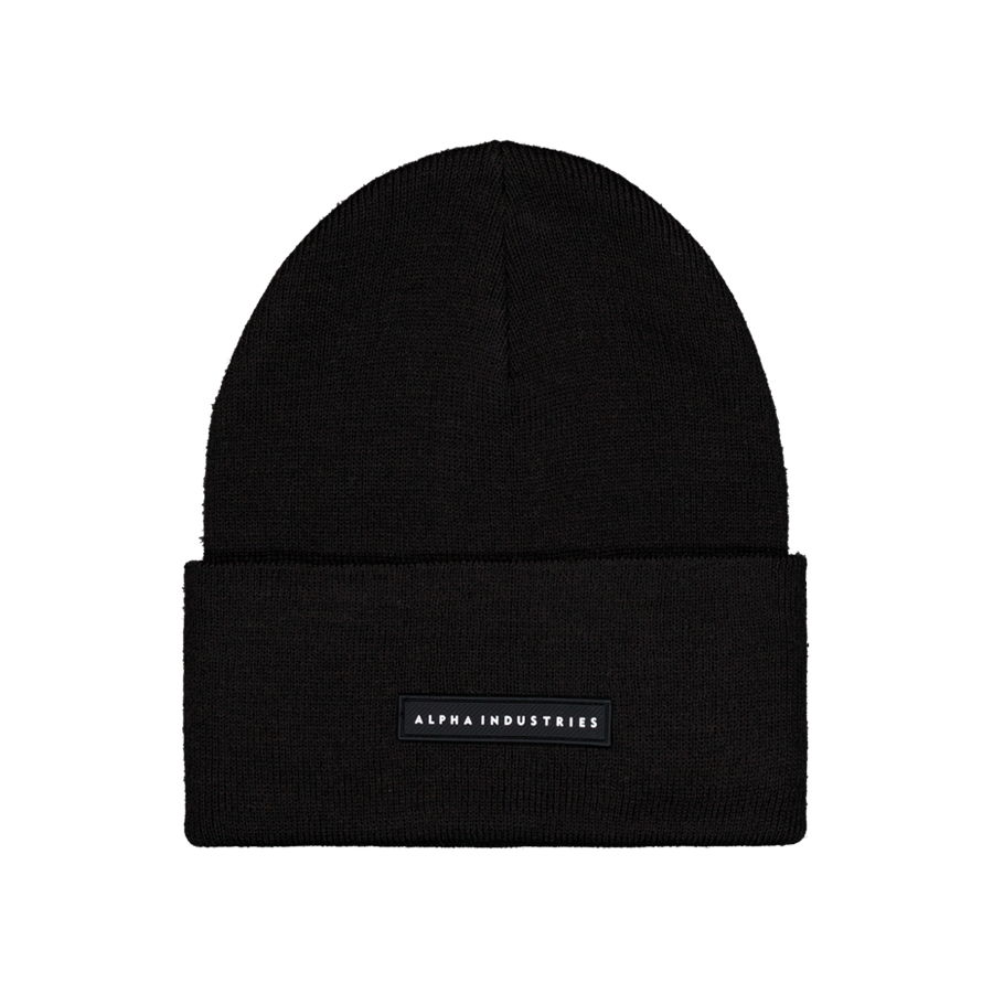 Rubber Logo Beanie - black