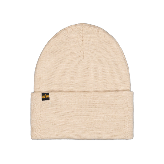 Rubber Logo Beanie - organic beige