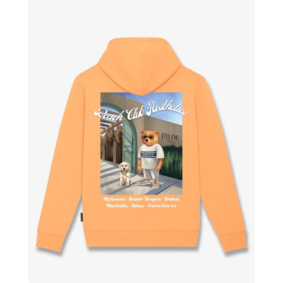 SS25 Oversized Backprint Hoodie, Filou CXXIV. - Sunrise orange