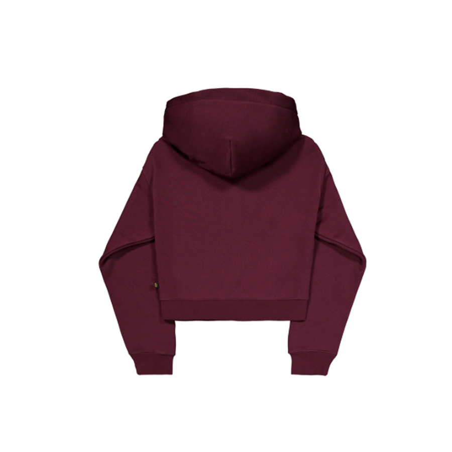 Basic Small Logo Hoodie Women - dark cherry
