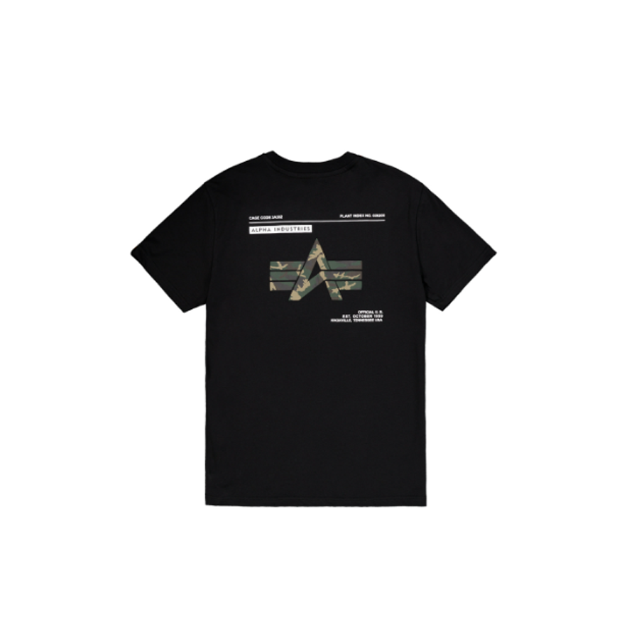 Camo Label Backprint T-Shirt - black