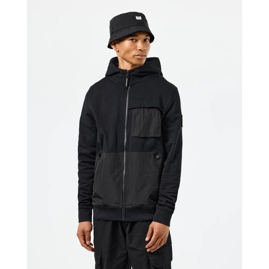 Daponte Zip Through Hoodie - black