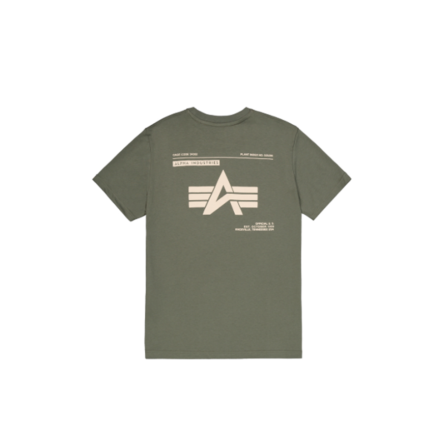 Label Backprint T-Shirt - dark olive