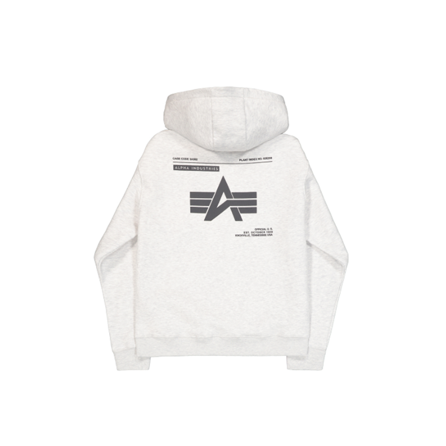 Label Backprint Hoodie - pastel grey melange