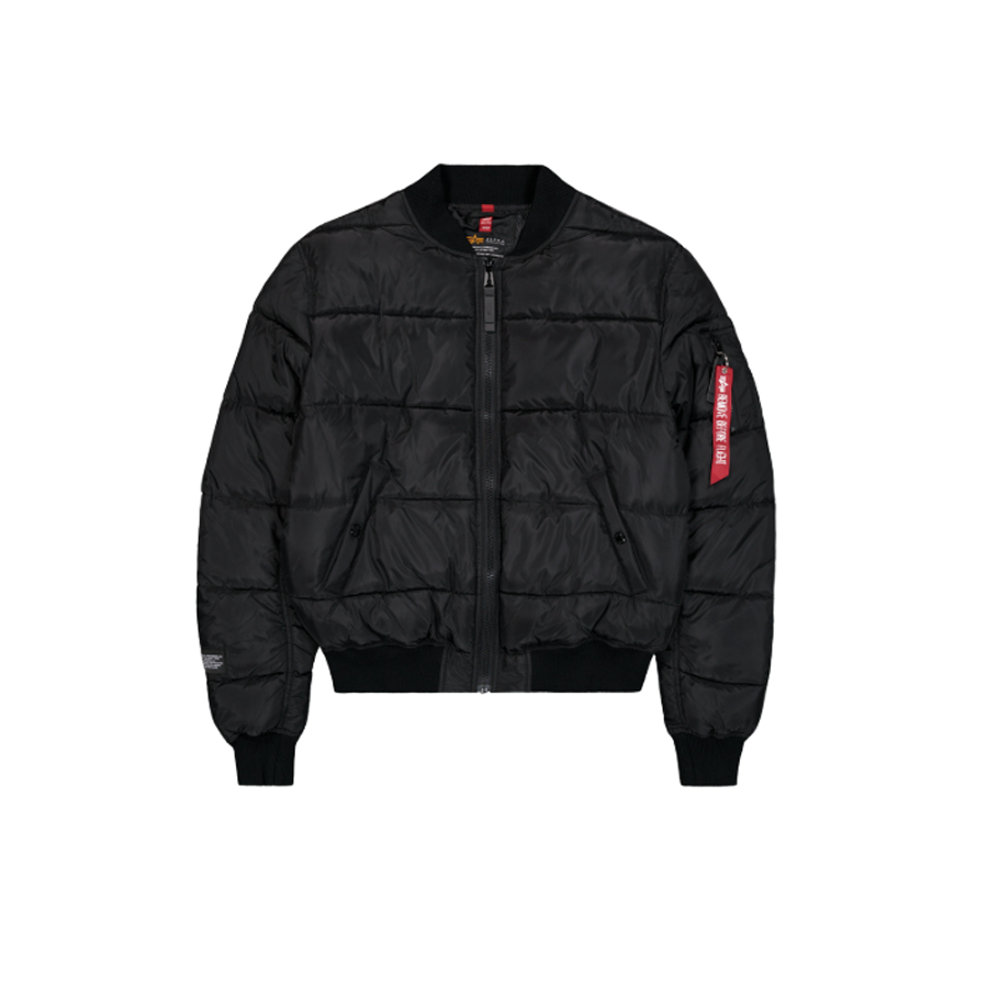 MA-1 Logo Puffer Winter Jacket - black