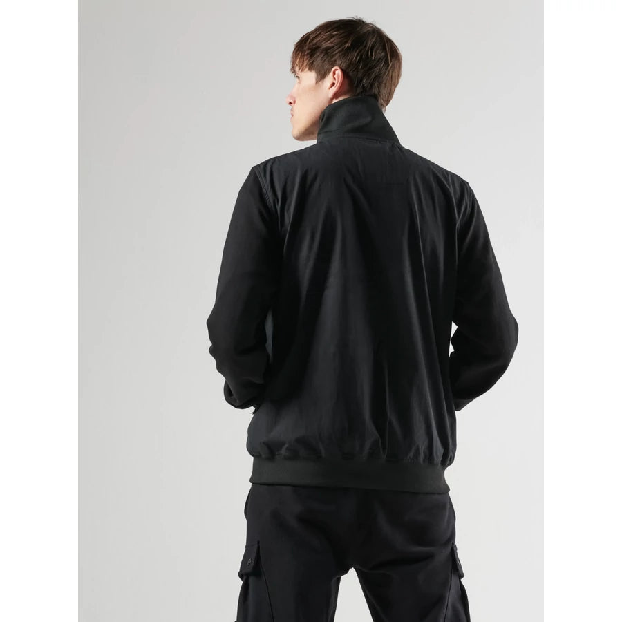 Full Zip Mixed Media Sweat - jet black